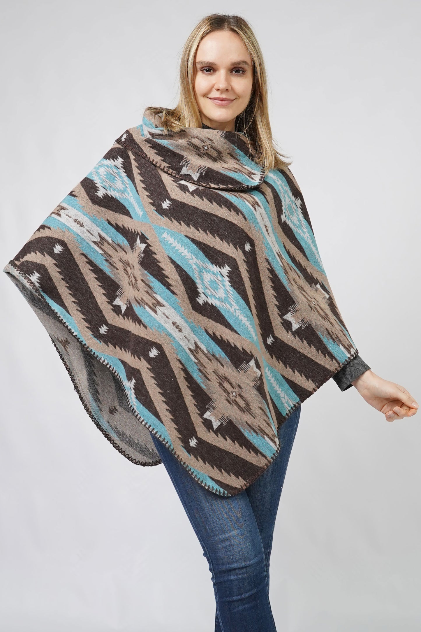 AZTEC PATTERN PONCHO