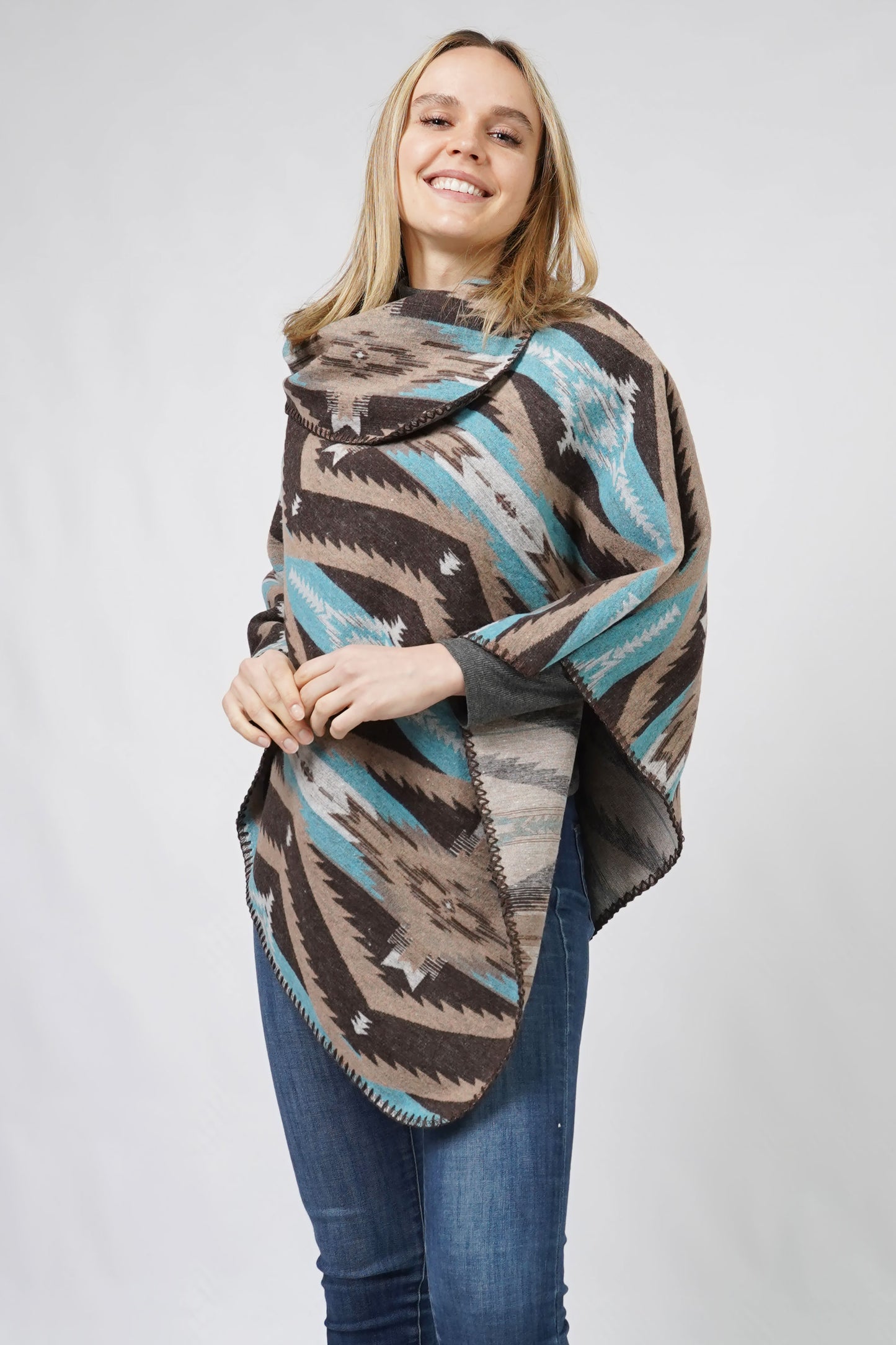 AZTEC PATTERN PONCHO