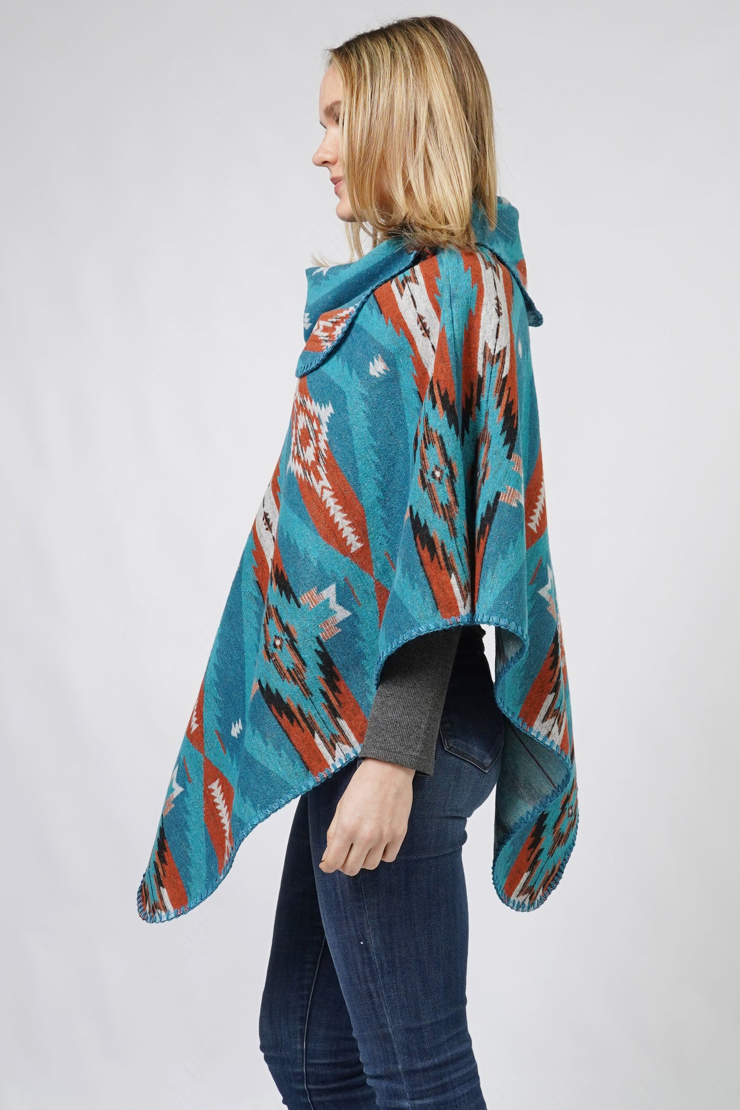 AZTEC PATTERN PONCHO