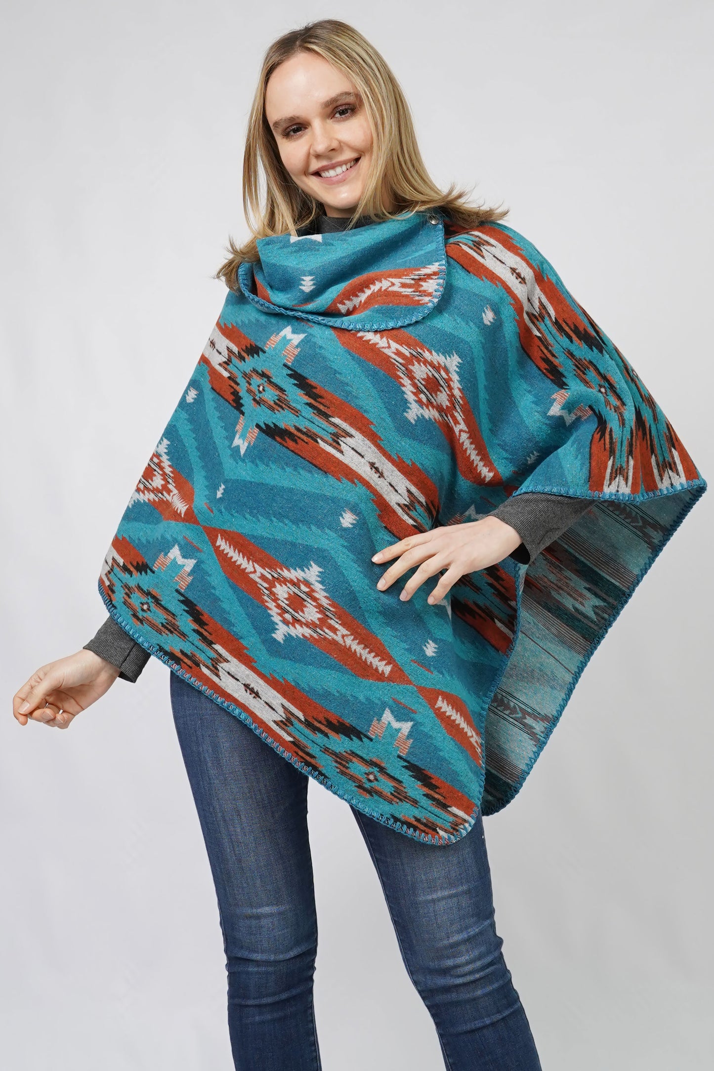 AZTEC PATTERN PONCHO