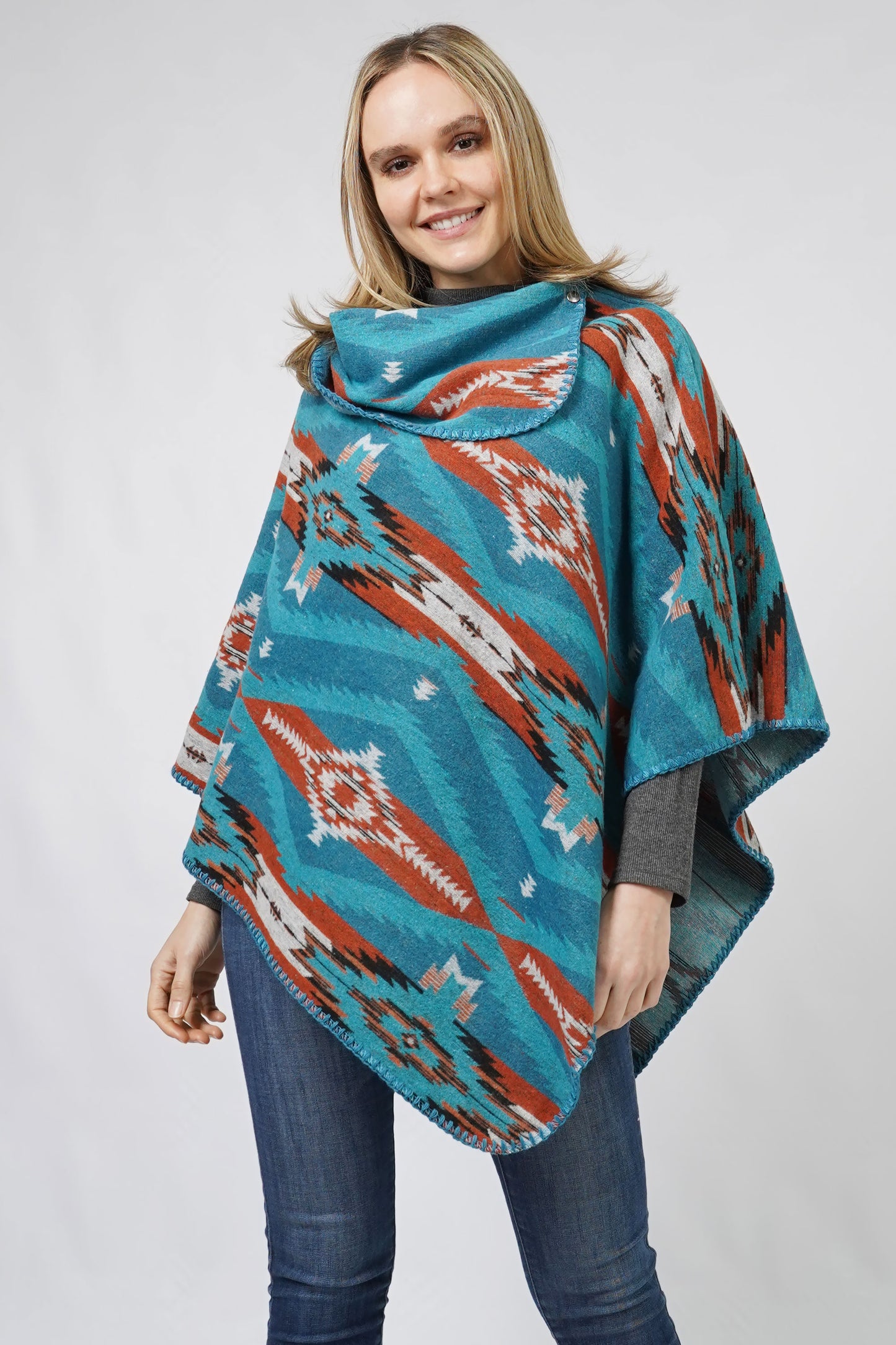 AZTEC PATTERN PONCHO