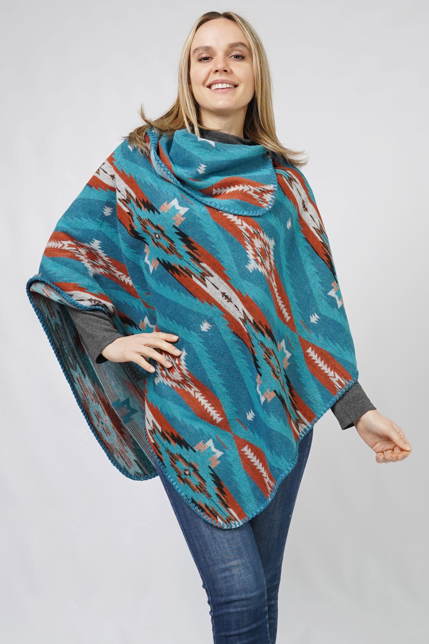 AZTEC PATTERN PONCHO