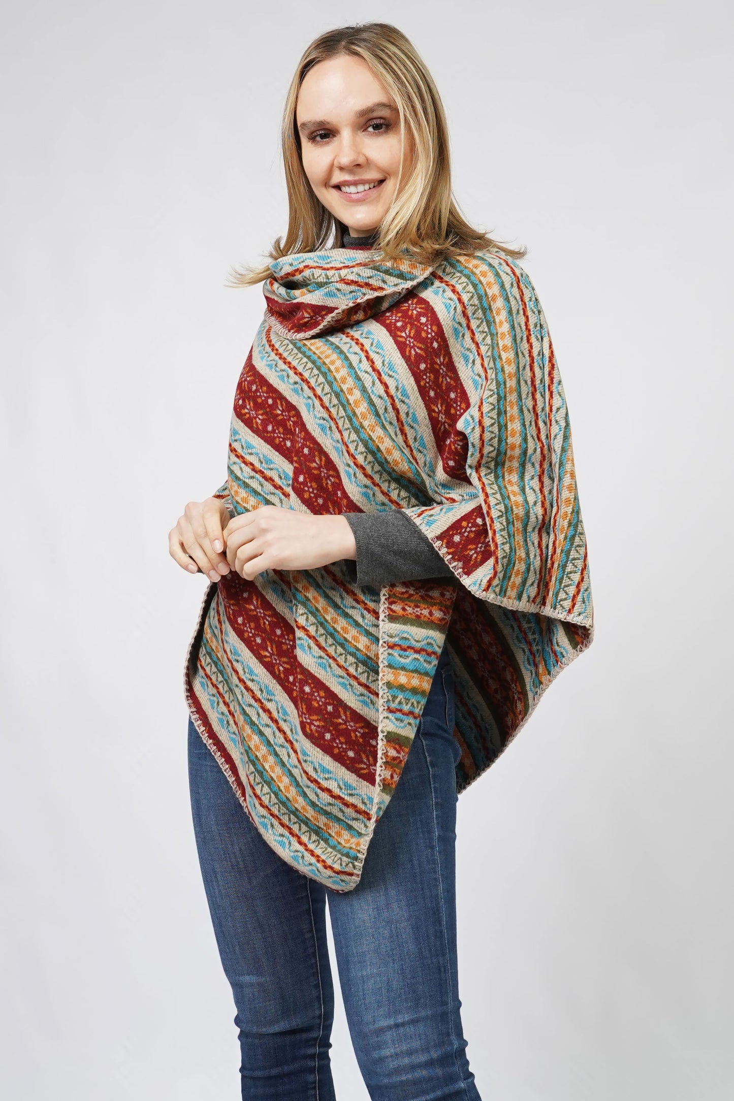 ETHNIC PATTERN PONCHO