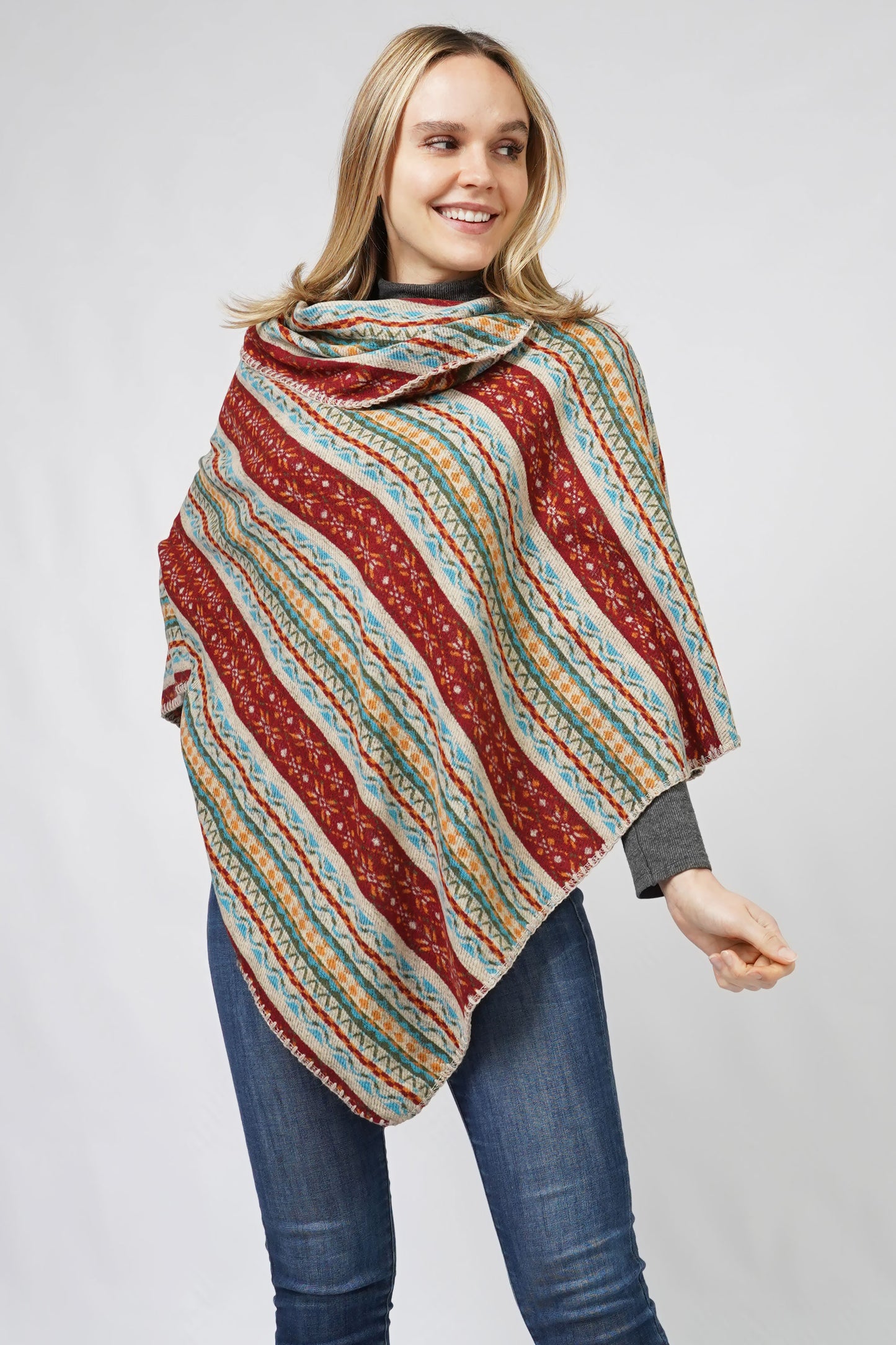 ETHNIC PATTERN PONCHO