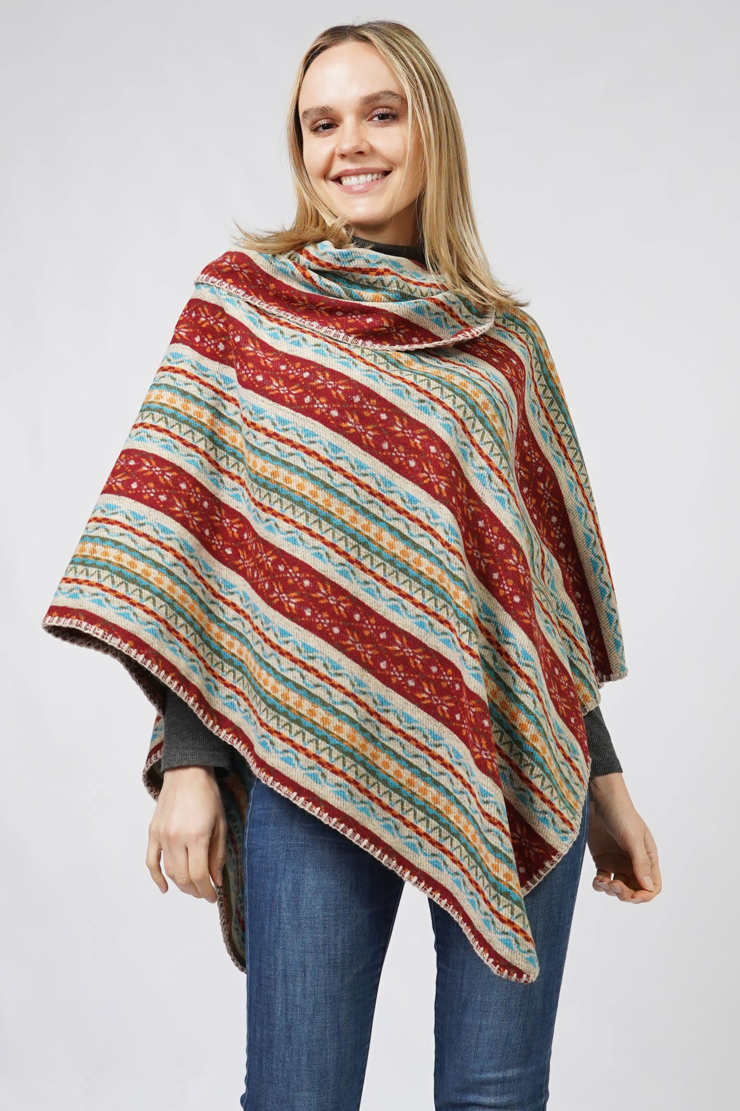 ETHNIC PATTERN PONCHO