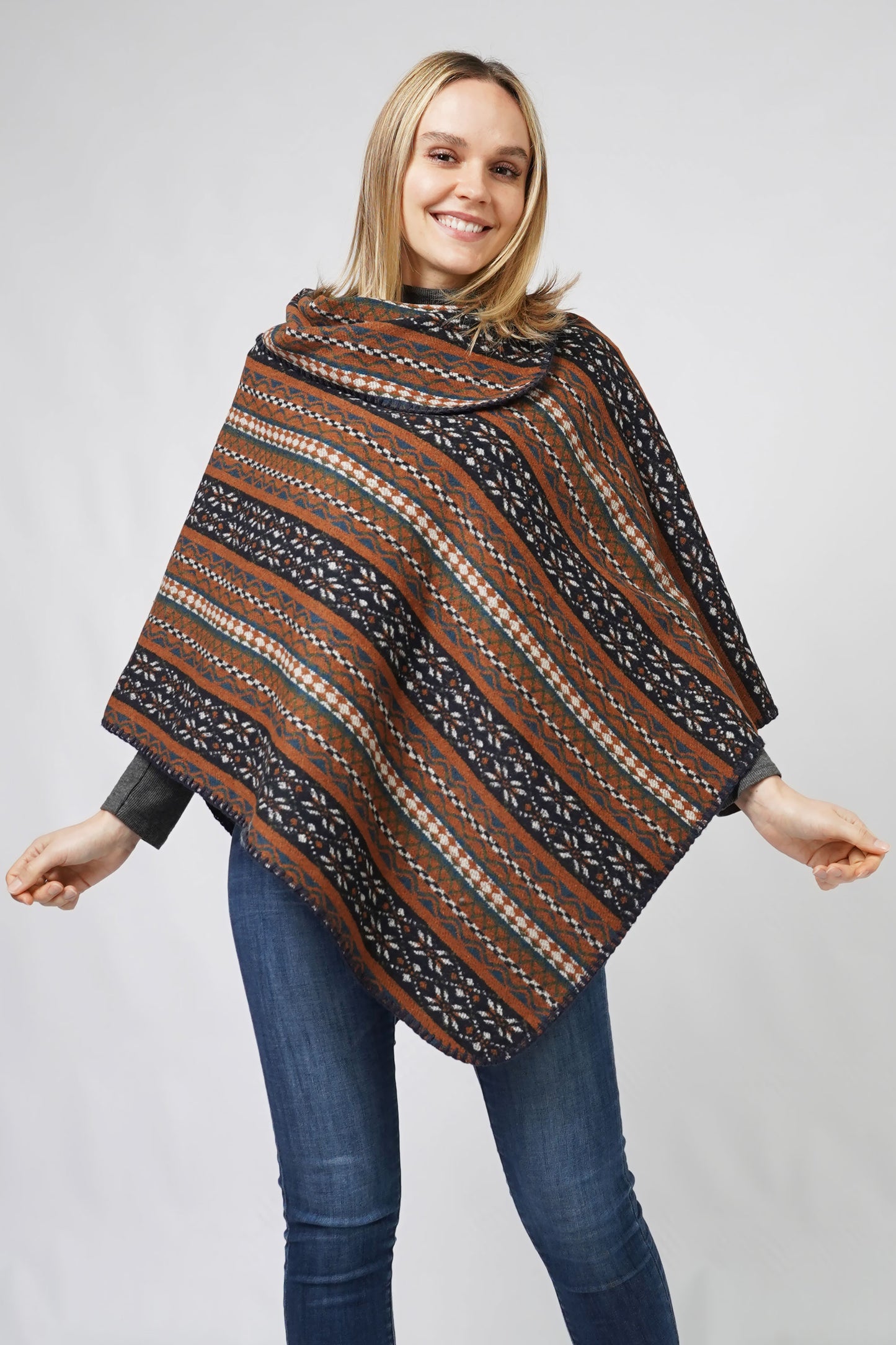 ETHNIC PATTERN PONCHO