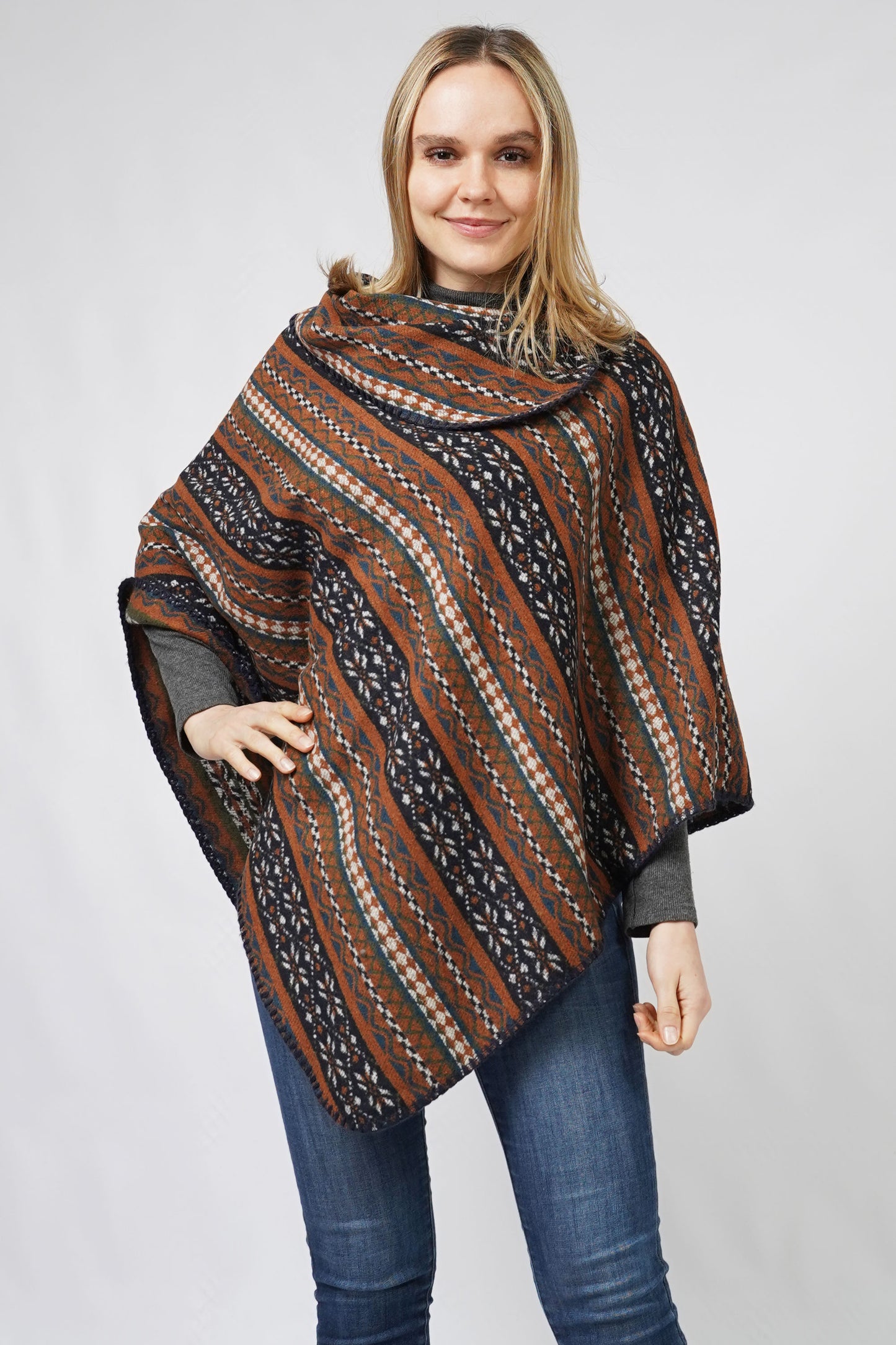 ETHNIC PATTERN PONCHO