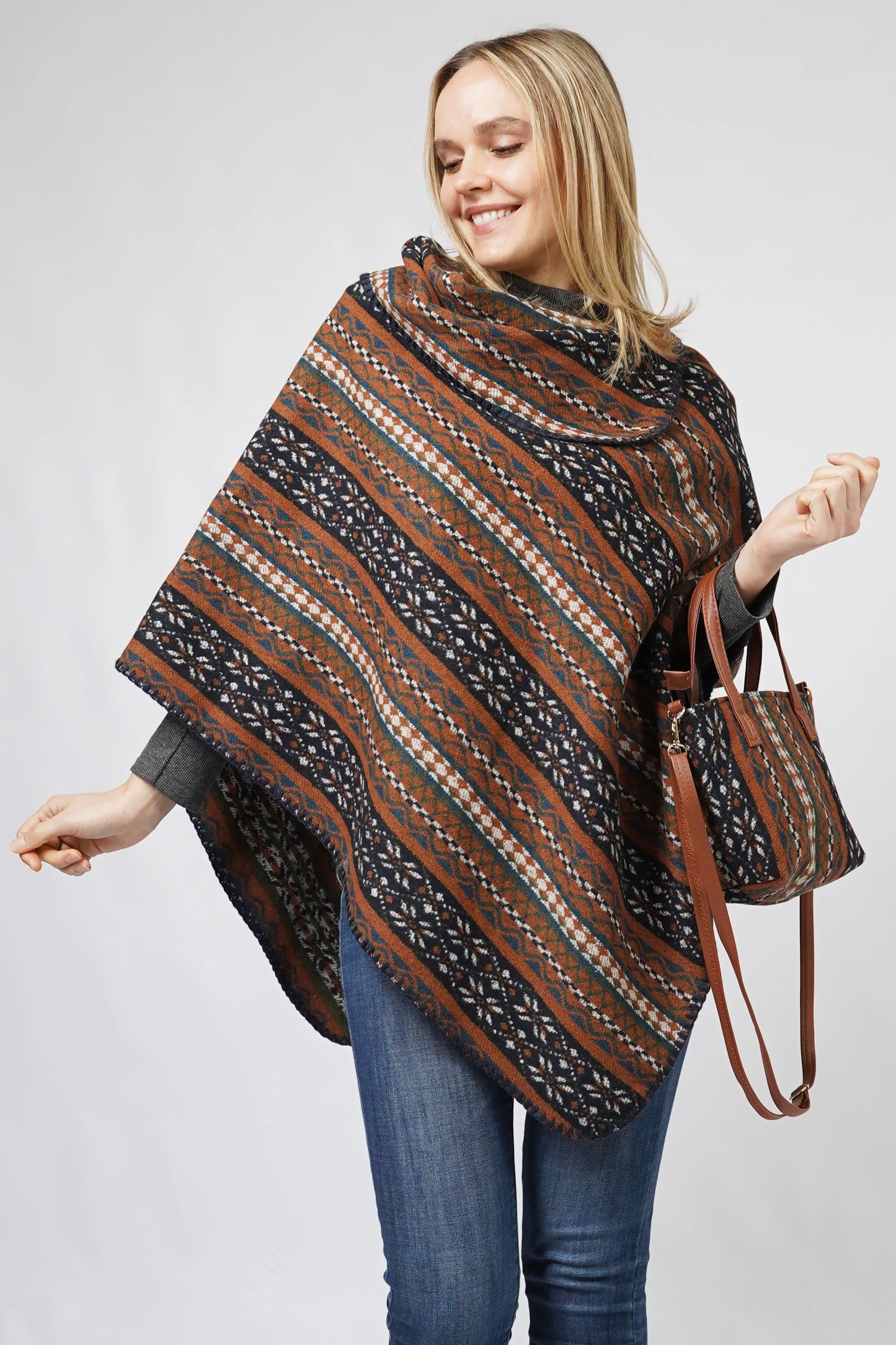 ETHNIC PATTERN PONCHO