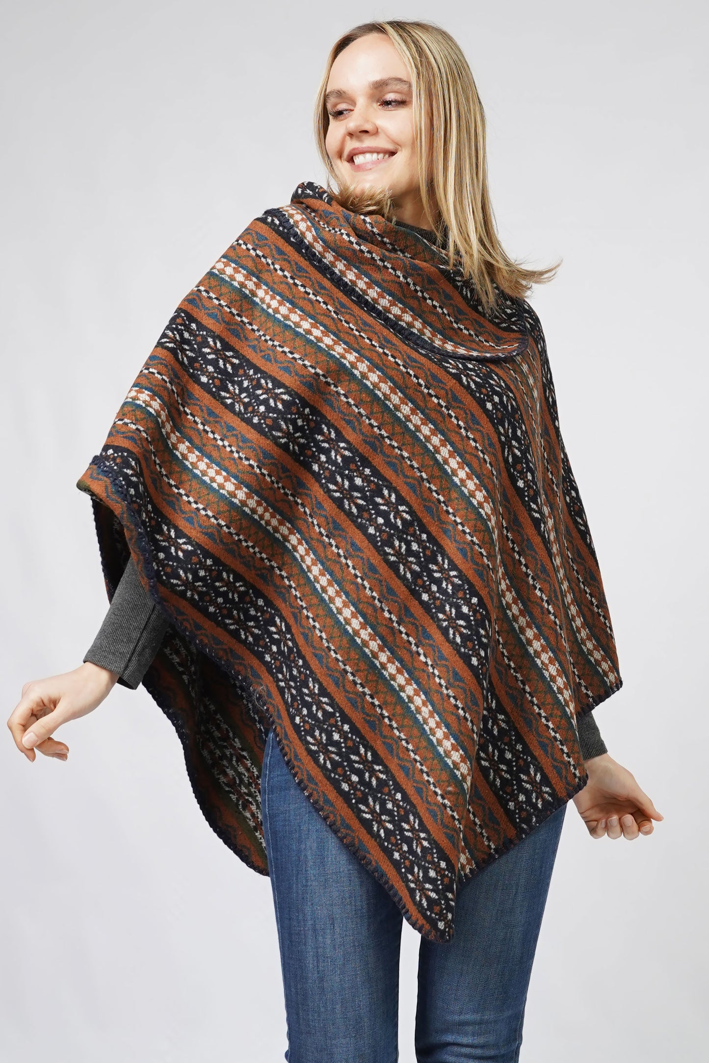 ETHNIC PATTERN PONCHO