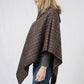 PLAID+COCONUT BUTTON PONCHO