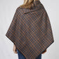 PLAID+COCONUT BUTTON PONCHO