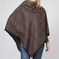 PLAID+COCONUT BUTTON PONCHO