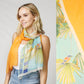 TROPICAL PRINT CHIFFON OBLONG SCARF