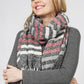 MULTI COLOR STRIPE OBLONG SCARF W/FRINGE