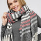 MULTI COLOR STRIPE OBLONG SCARF W/FRINGE