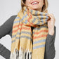 MULTI COLOR STRIPE OBLONG SCARF W/FRINGE