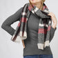 PLAID OBLONG SCARF WITH FRAYED EDGE