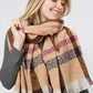 PLAID OBLONG SCARF WITH FRAYED EDGE