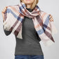 PLAID OBLONG SCARF WITH FRAYED EDGE