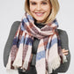 PLAID OBLONG SCARF WITH FRAYED EDGE