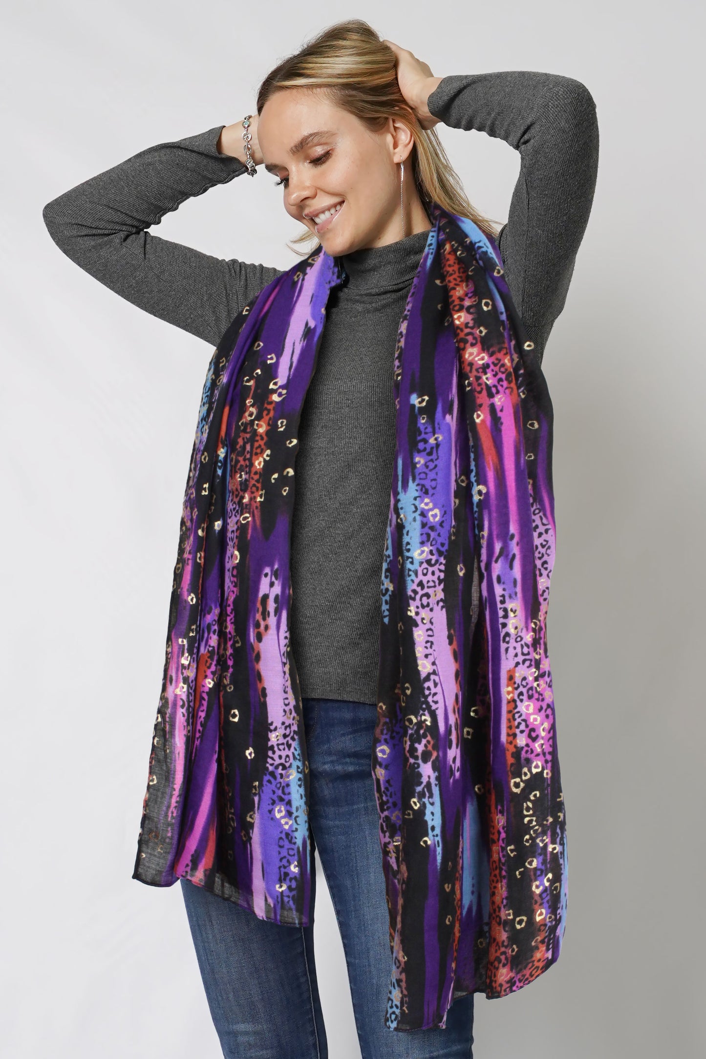 ABSTRACT FOIL PRINT OBLONG SCARF