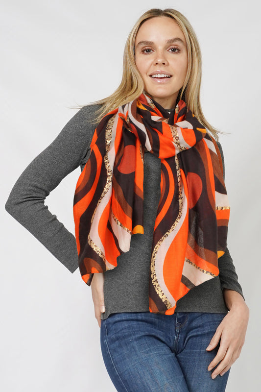 ABSTRACT FOIL PRINT OBLONG SCARF