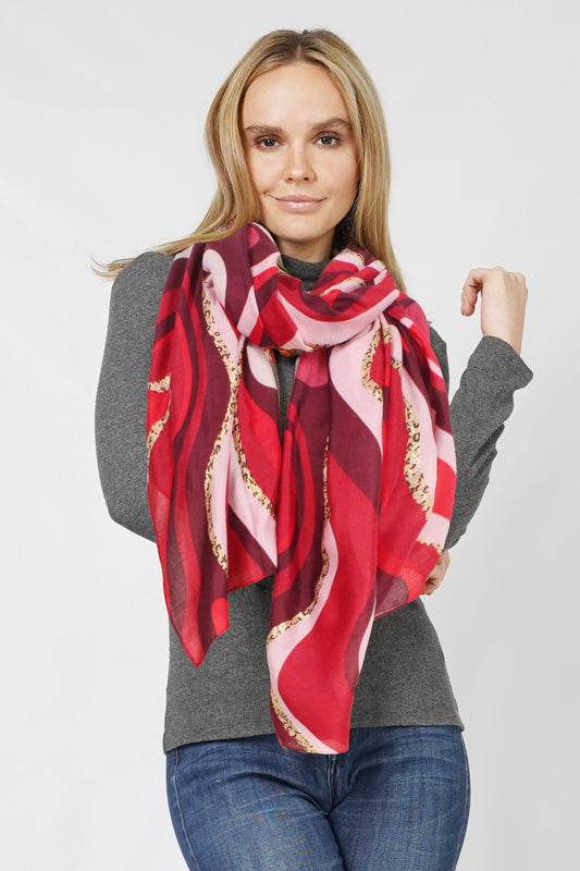 ABSTRACT FOIL PRINT OBLONG SCARF