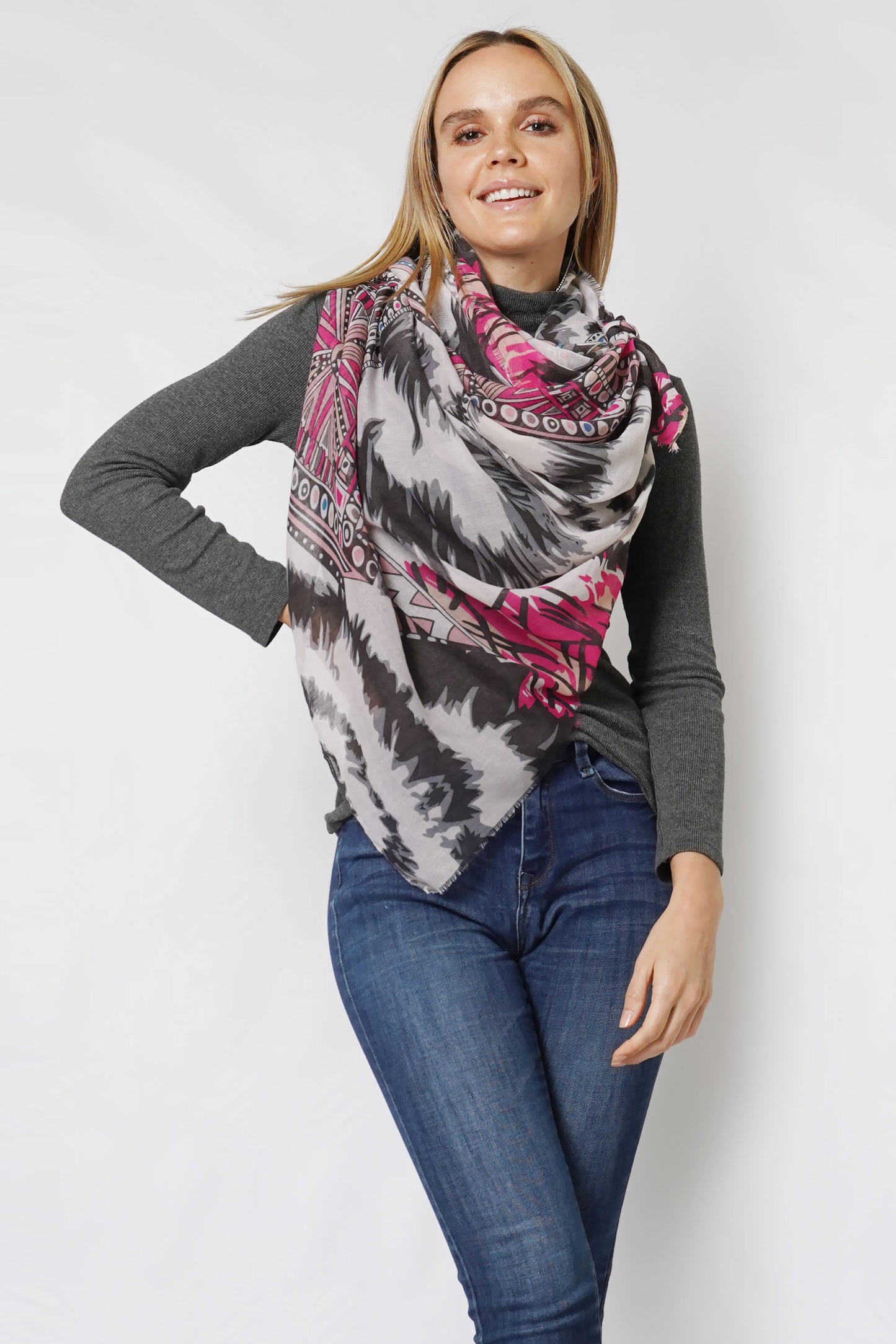 ETHNIC PRINT OBLONG SCARF