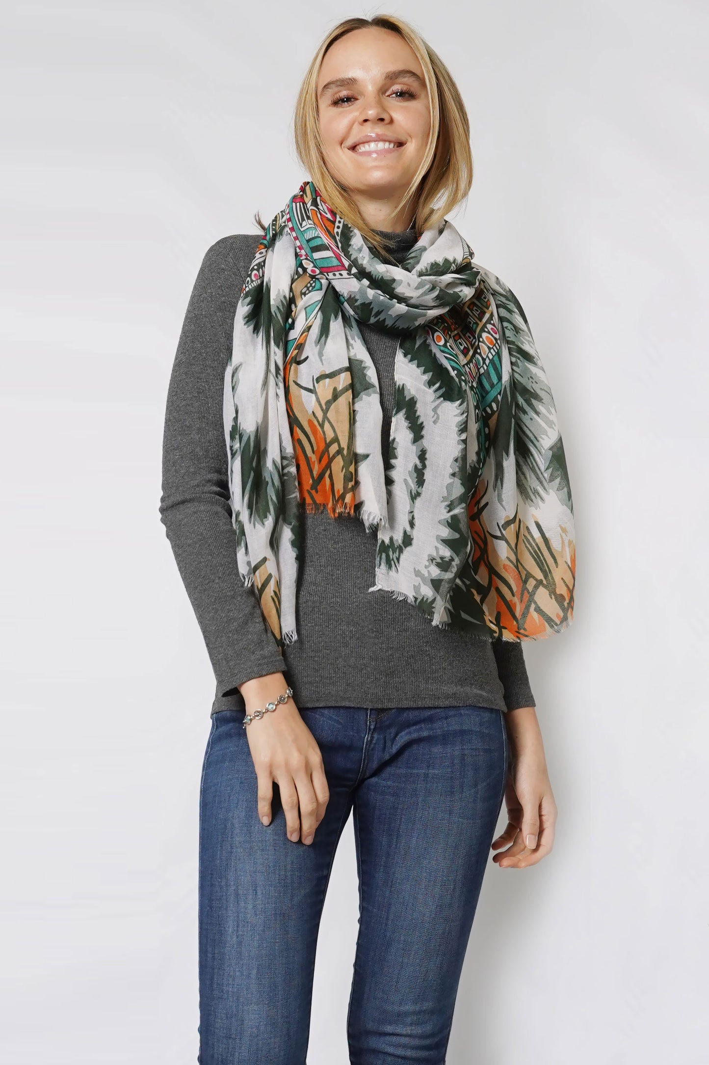 ETHNIC PRINT OBLONG SCARF