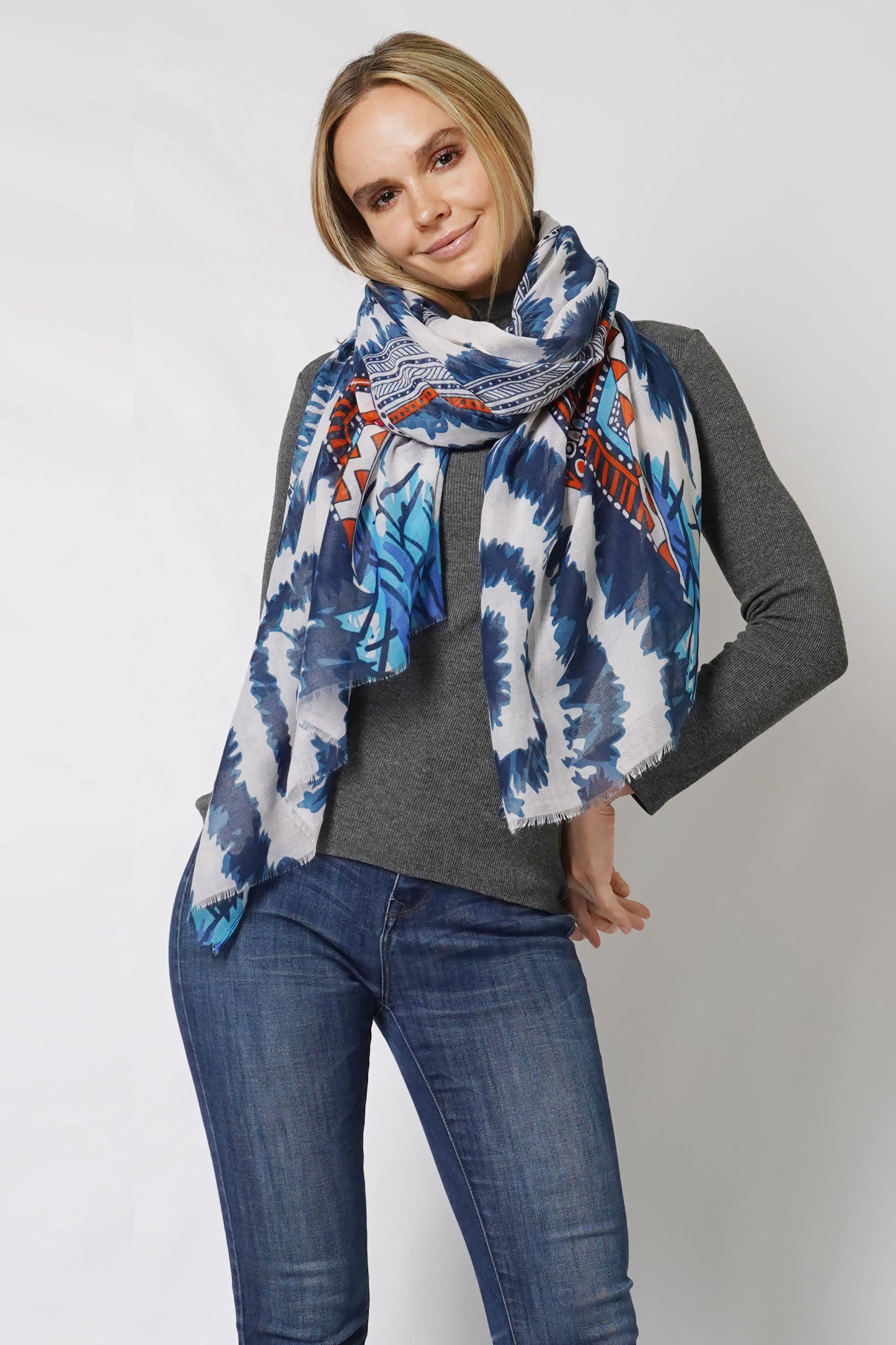 ETHNIC PRINT OBLONG SCARF