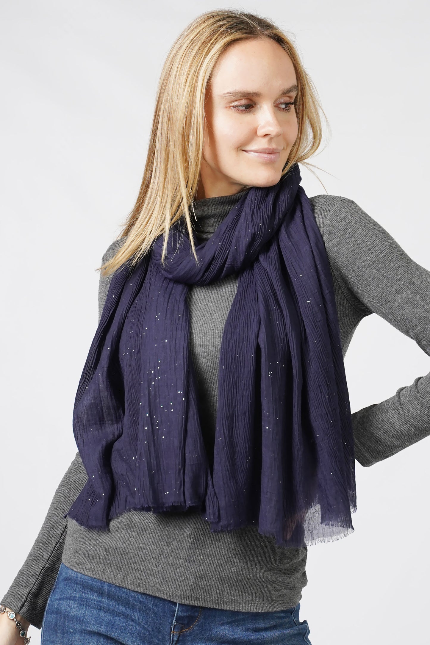 GLITTER CRINKLE OBLONG SCARF