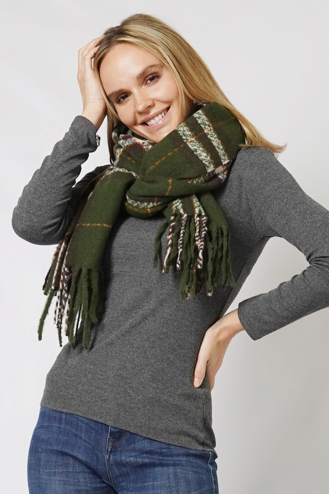 PLAID SOFT OBLONG SCARF