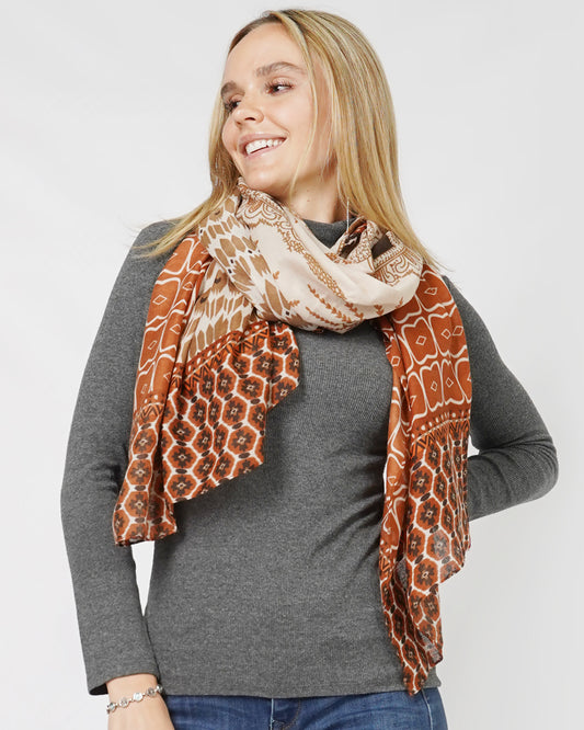 ABSTRACT PRINT OBLONG SCARF