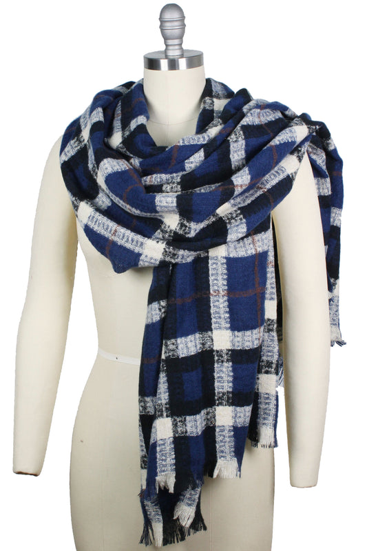 PLAID+LUREX OBLONG SCARF/SHAWL