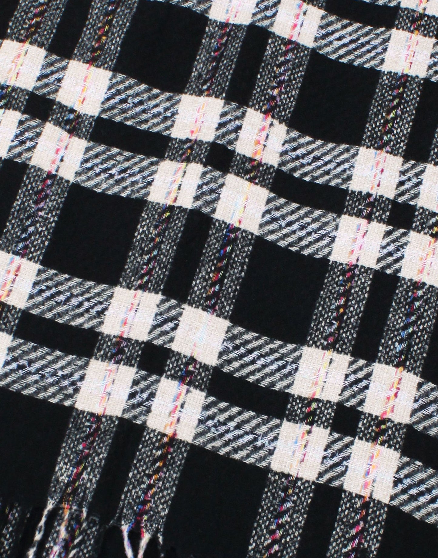 PLAID OBLONG SCARF/SHAWL W/TASSEL