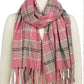 PLAID OBLONG SCARF/SHAWL WITH FRINGE