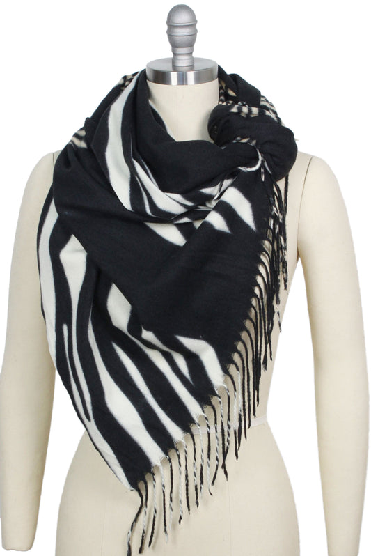 ZEBRA PRINT OBLONG SCARF/SHAWL