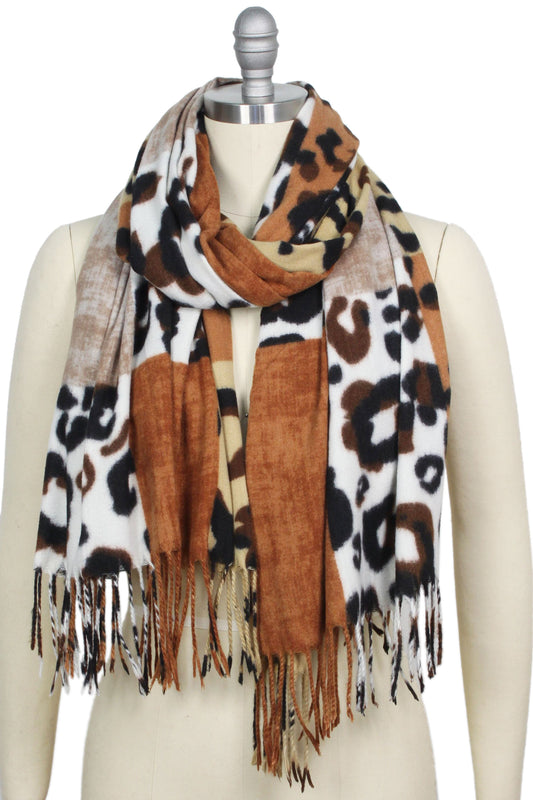 ANIMAL PRINT OBLONG SCARF/SHAWL