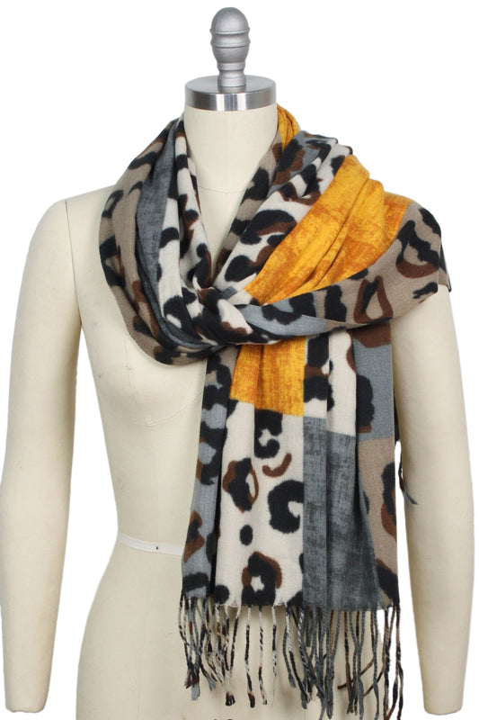 ANIMAL PRINT OBLONG SCARF/SHAWL