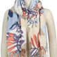 FLORAL PRINT OBLONG SCARF/SHAWL WITH FRINGE