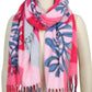 FLORAL PRINT OBLONG SCARF/SHAWL WITH FRINGE