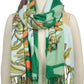 FLORAL PRINT OBLONG SCARF/SHAWL WITH FRINGE