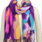 ABSTRACT PRINT OBLONG SCARF/SHAWL WITH FRINGE