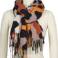 ANIMAL PRINT OBLONG SCARF/SHAWL WITH FRINGE