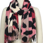 ANIMAL PRINT OBLONG SCARF/SHAWL WITH FRINGE