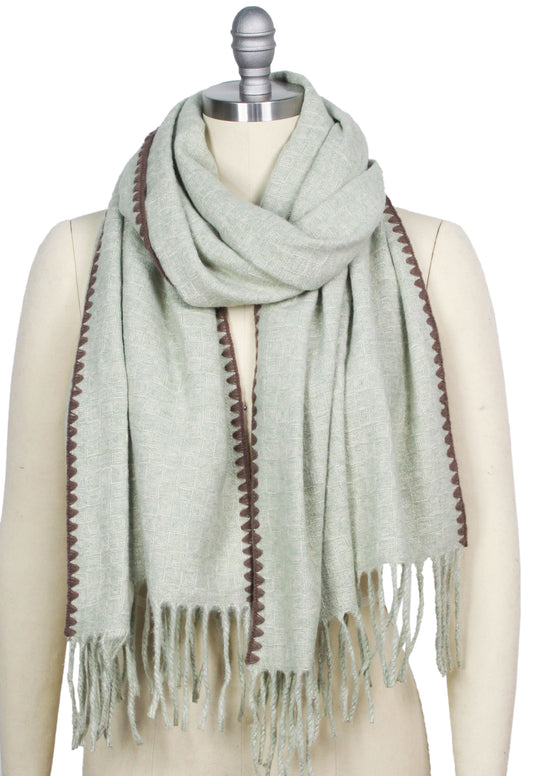 CONTRAST EDGE OBLONG SCARF/SHAWL