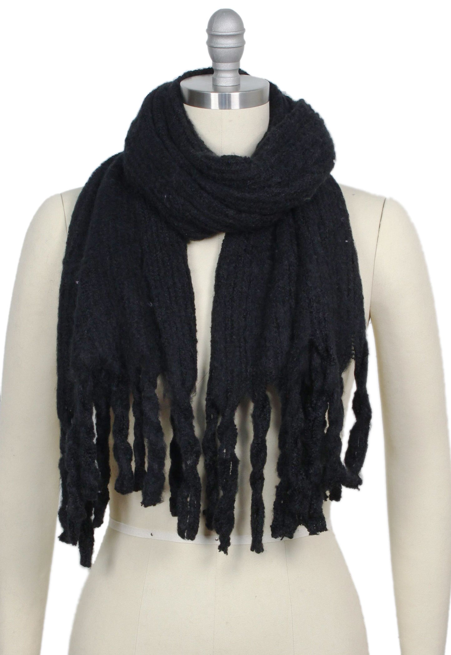 CHUNKY TASSEL OBLONG SCARF