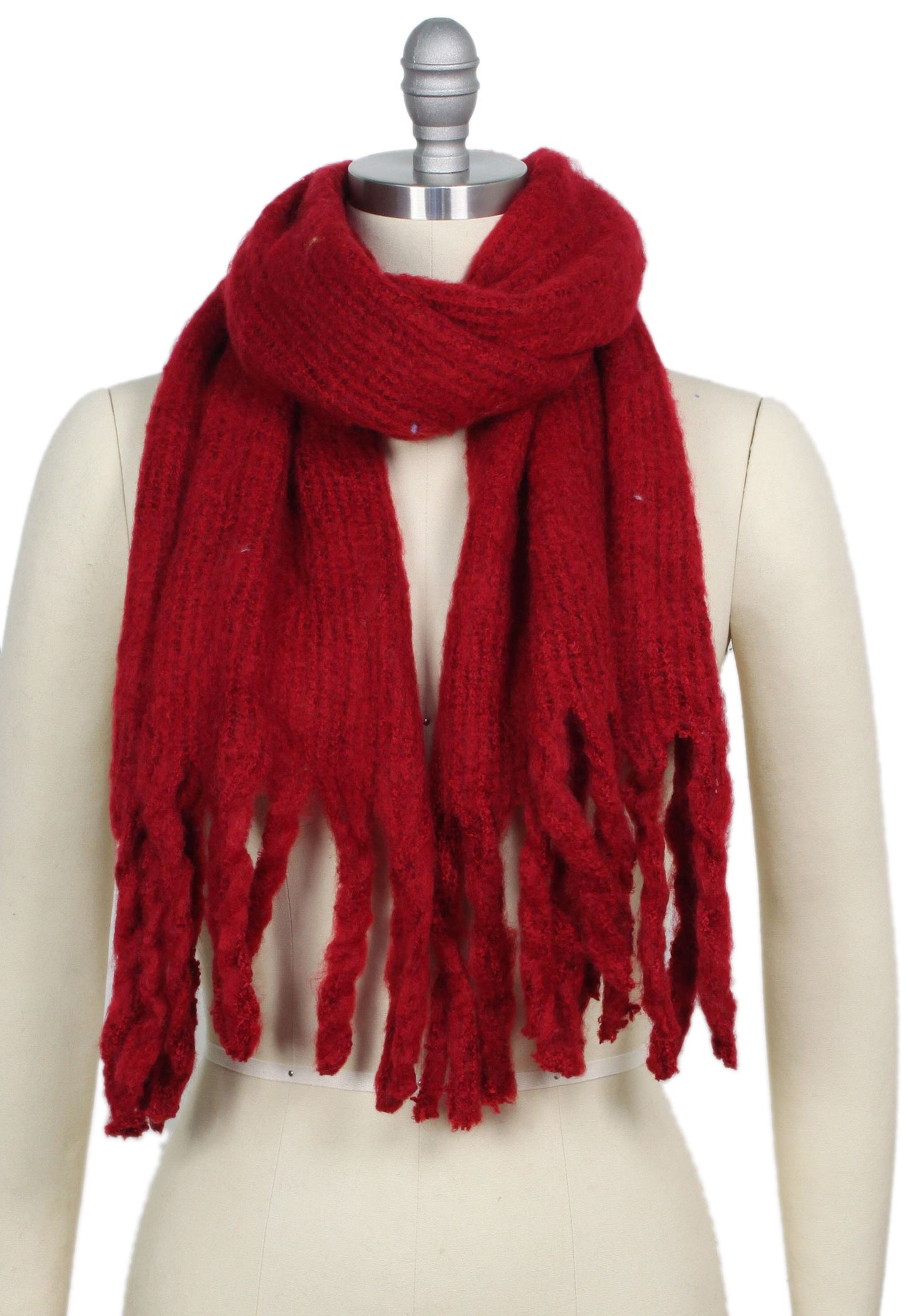 CHUNKY TASSEL OBLONG SCARF