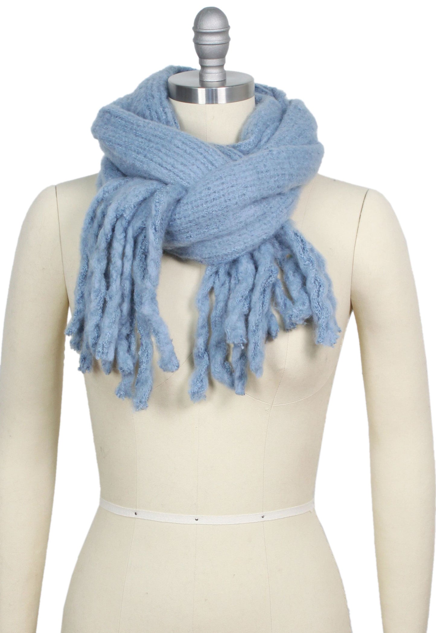 CHUNKY TASSEL OBLONG SCARF