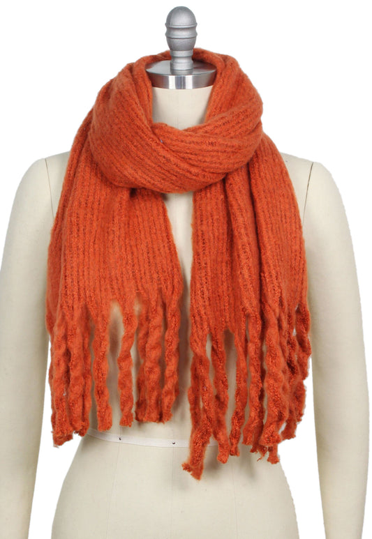 CHUNKY TASSEL OBLONG SCARF